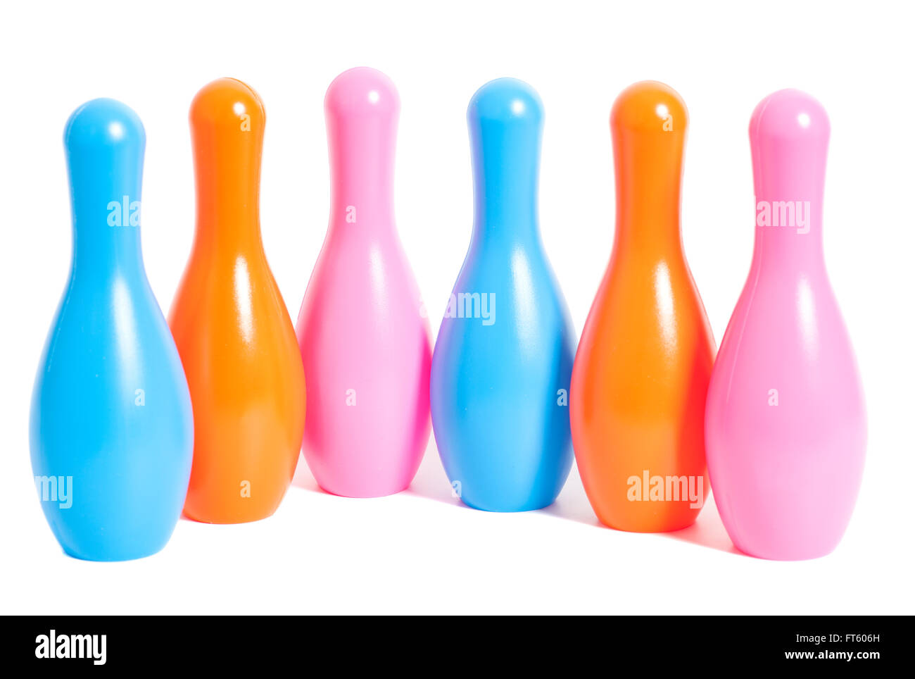 bowling pins isolated on white background Stock Photo