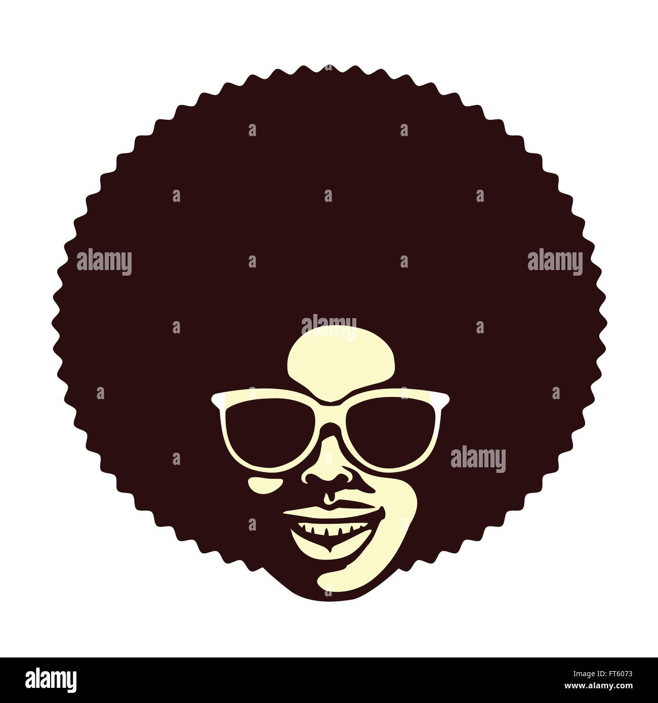 Funky cool african man with afro hairstyle and sunglasses vector  illustration Stock Vector Image & Art - Alamy