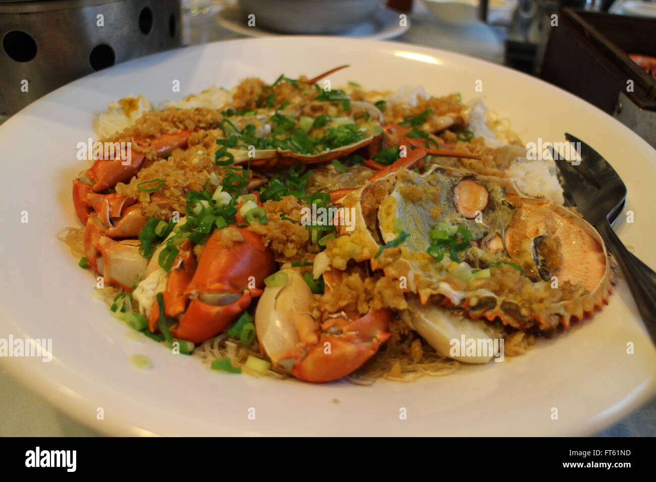 big crab with vermicelli Stock Photo Alamy