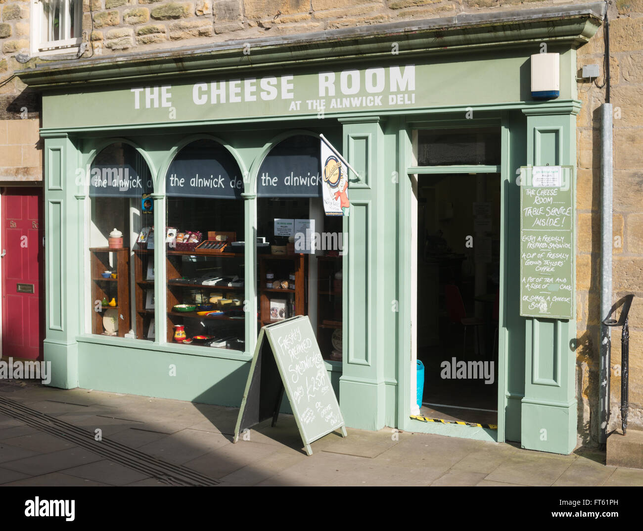 The Cheese Room deli and cafe, Alnwick, Northumberland, England, UK Stock Photo