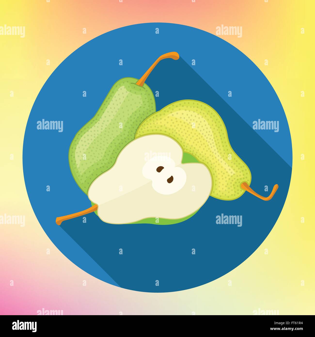 Green pears flat illustration Stock Vector Image & Art - Alamy