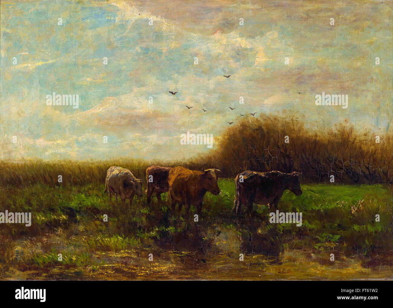 Willem Maris - Cows at evening - Gemeentemuseum Stock Photo