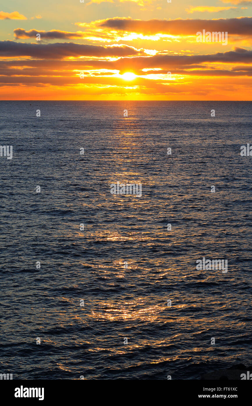 Sunrise, Costa del Silencio, Tenerife, Canary Islands, Spain. Stock Photo