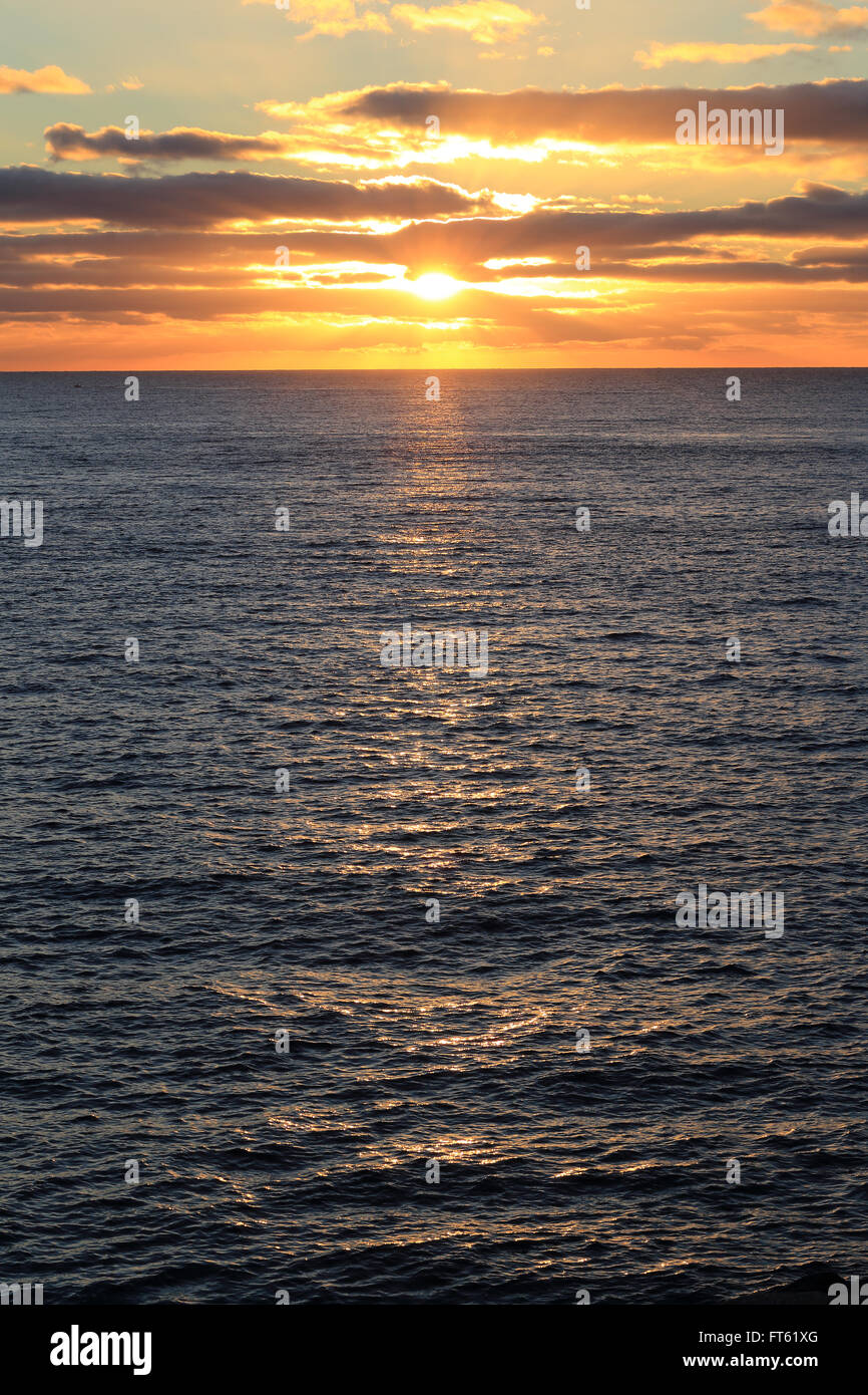 Sunrise, Costa del Silencio, Tenerife, Canary Islands, Spain. Stock Photo