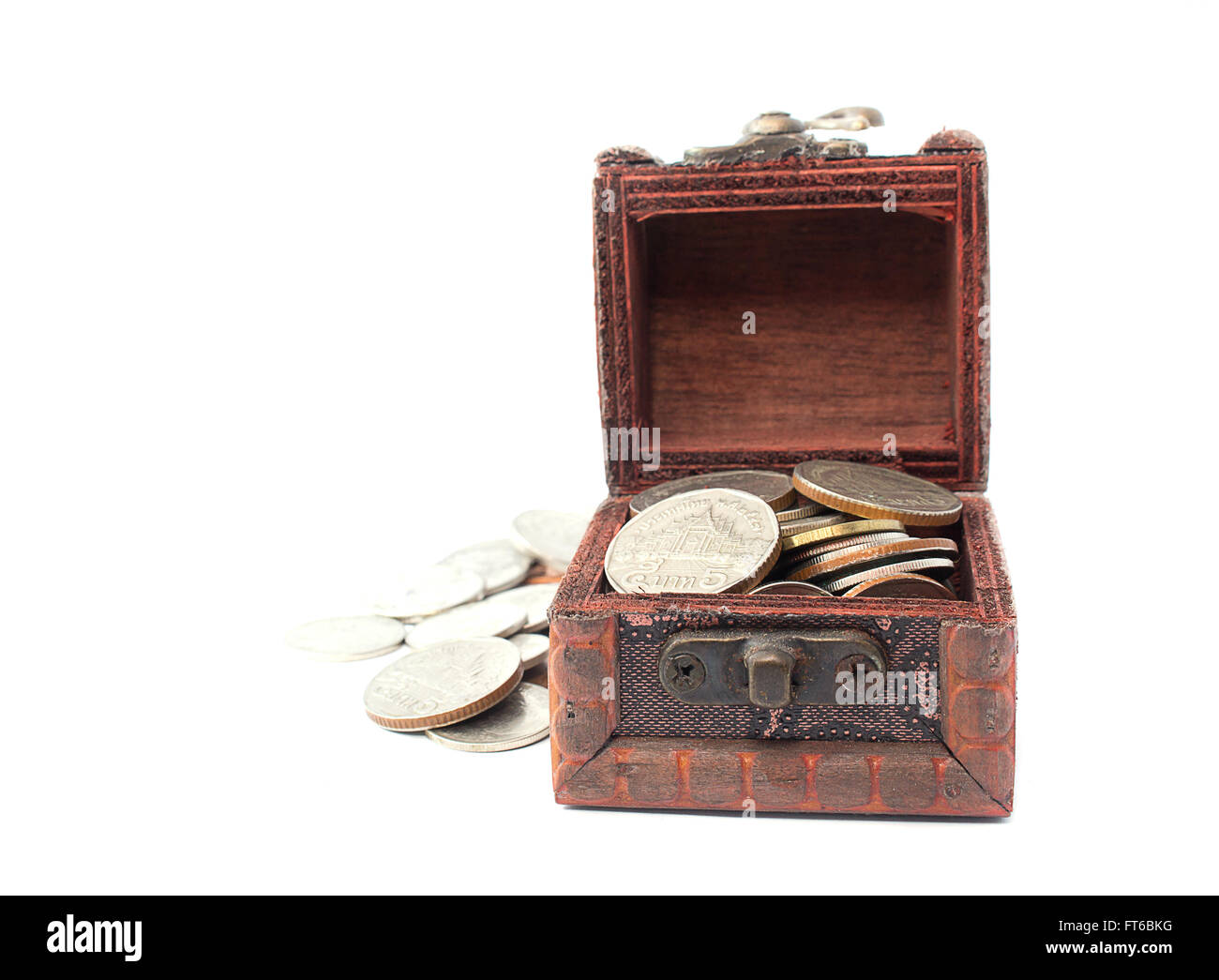 Old treasure chest isolated on white background Stock Photo - Alamy