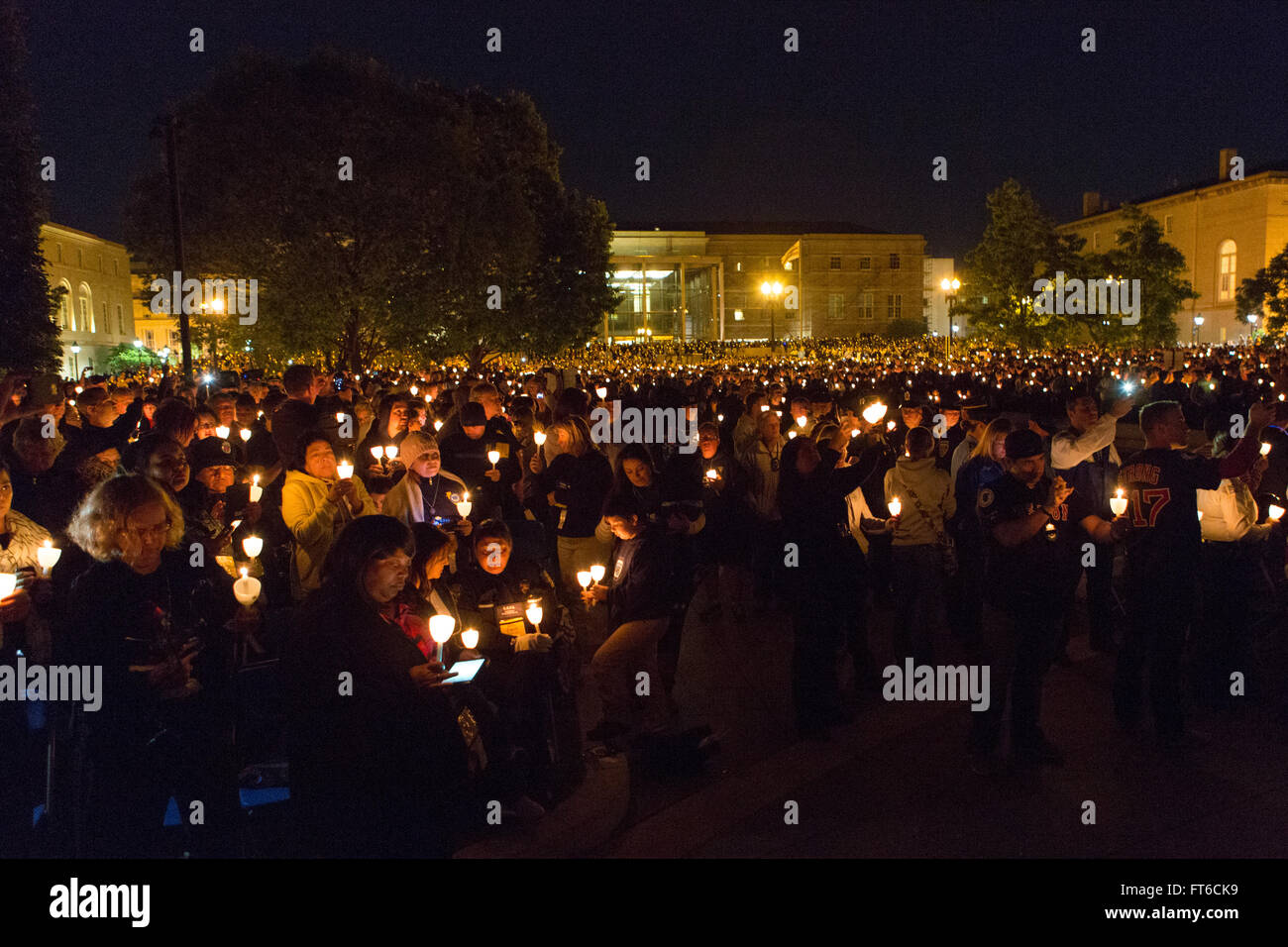At the National Law Enforcement Officers Memorial Candle Light Vigil of