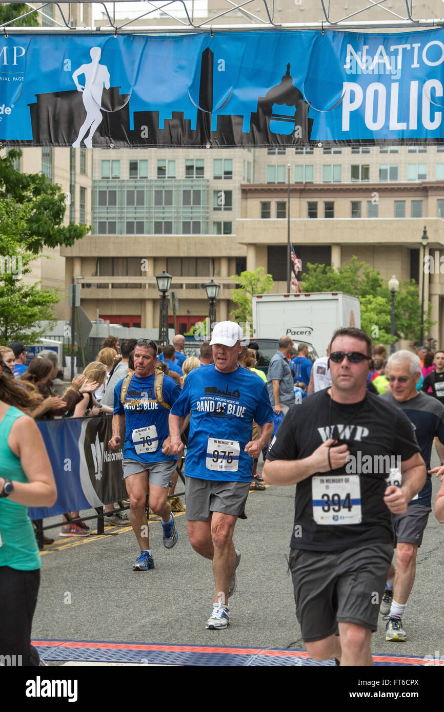 Washington, D.C. - The annual Police Week 5k was held on May 9th and once again U.S. Customs and Border Protection had a huge showing. Numerous events are held during Police Week and Law Enforcement from all over the world descend on D.C. to pay respect to fallen comrades.  Photographer: Josh Denmark Stock Photo