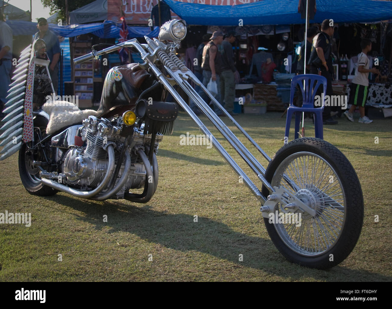 Annual custom bike and car show Thailand. Stock Photo