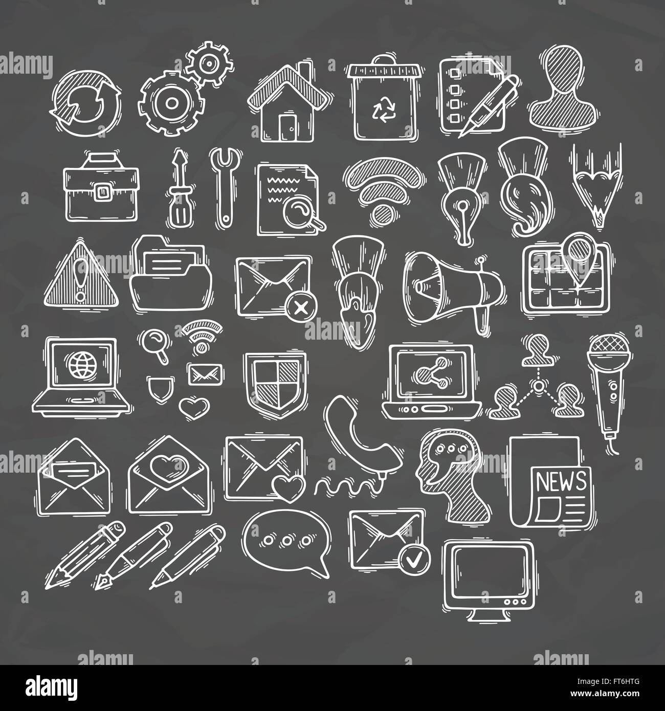 Set of doodle web, computer and drawing icons Stock Vector Image & Art ...
