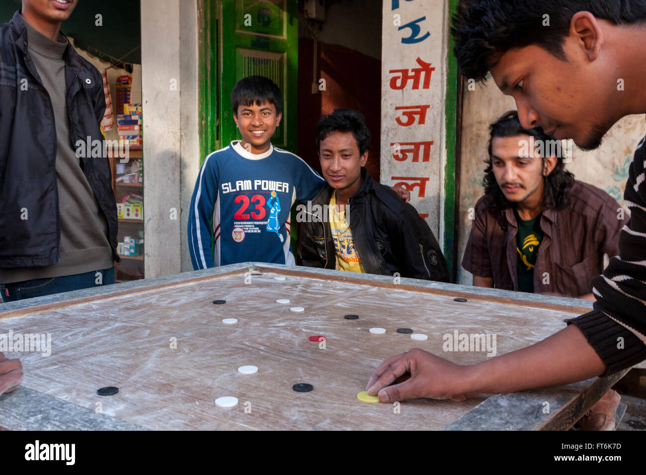 Nepal, Kathmandu. Boys Playing a Game Stock Photo - Alamy