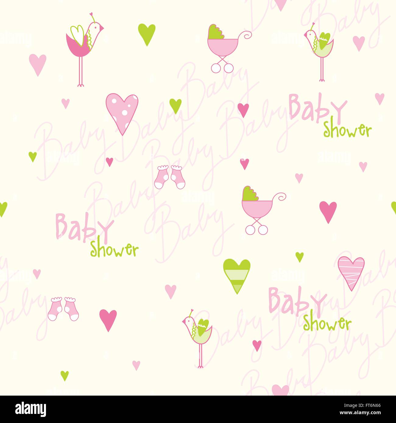Cute baby shower pattern Stock Vector