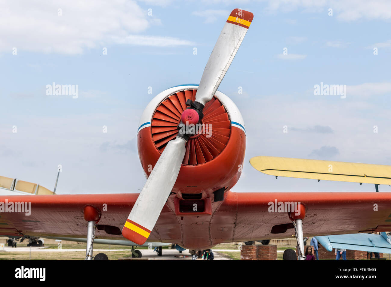 Airplane with front propeller Stock Photo Alamy
