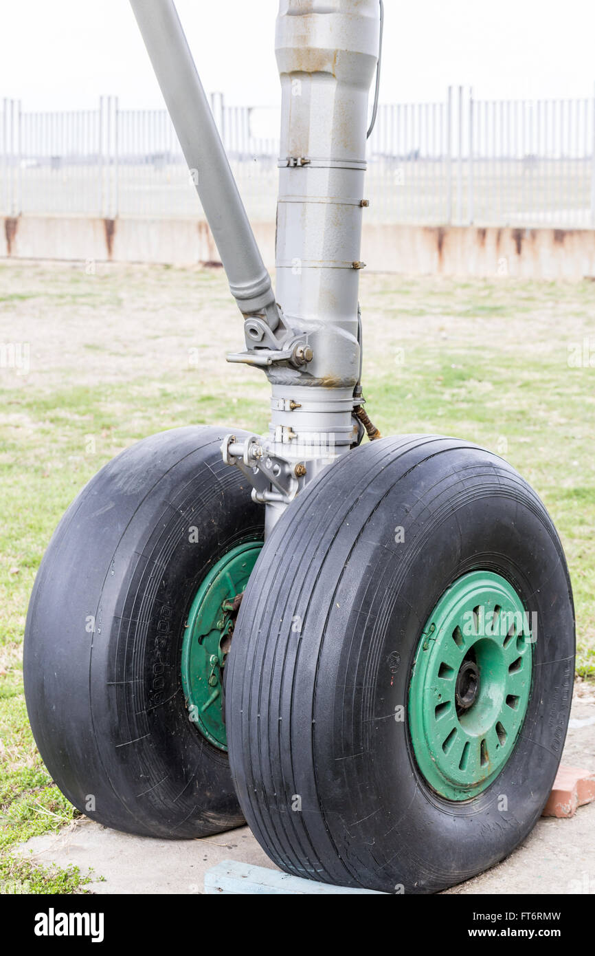 Front Wheel Of An Airplane High Resolution Stock Photography and Images