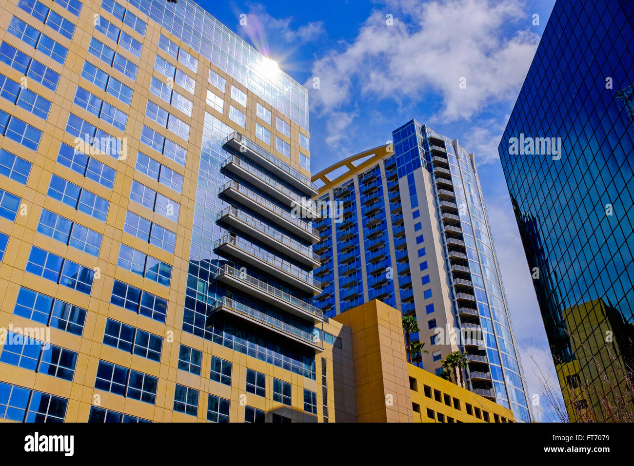 Modern office blocks and apartments near East Church Street, Downtown