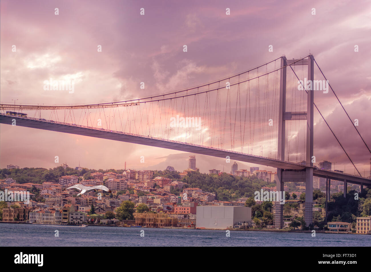Bosphorus Bridge in Istanbul,Turkey Stock Photo