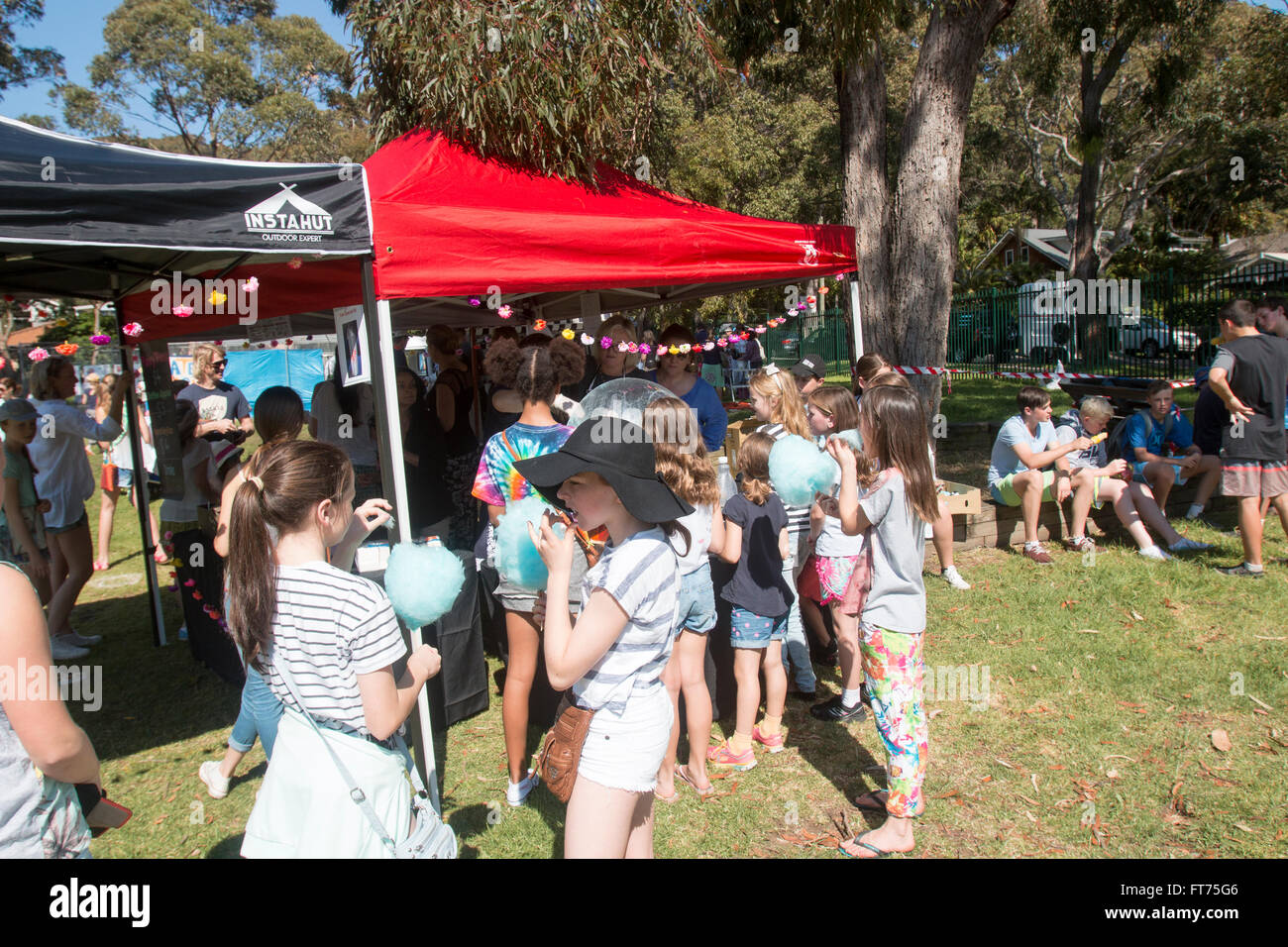australia school fete and fair day in the school grounds Stock Photo
