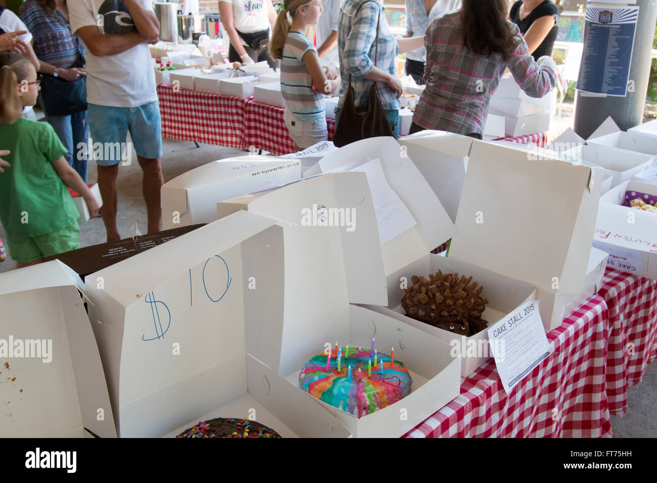 School fete fair cooking cakes competition at a Sydney public school, Australia Stock Photo