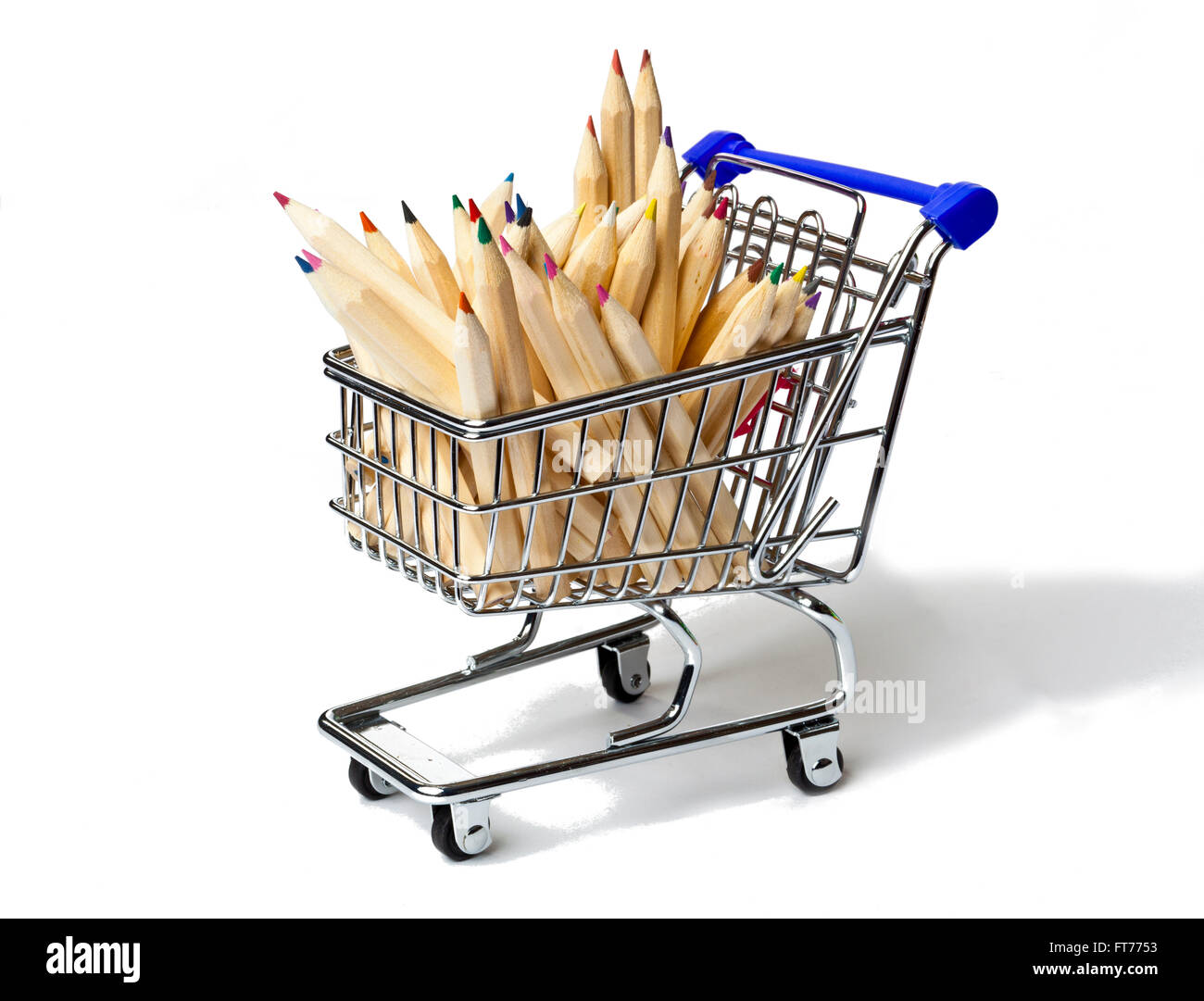Shopping Cart Full of Color Pencil Stock Photo Alamy