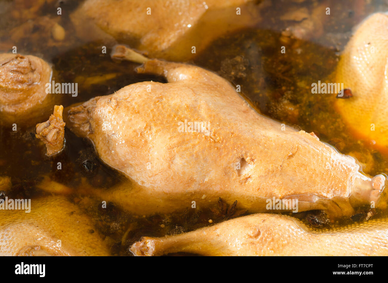 Pot stewed duck in boil sauce Stock Photo