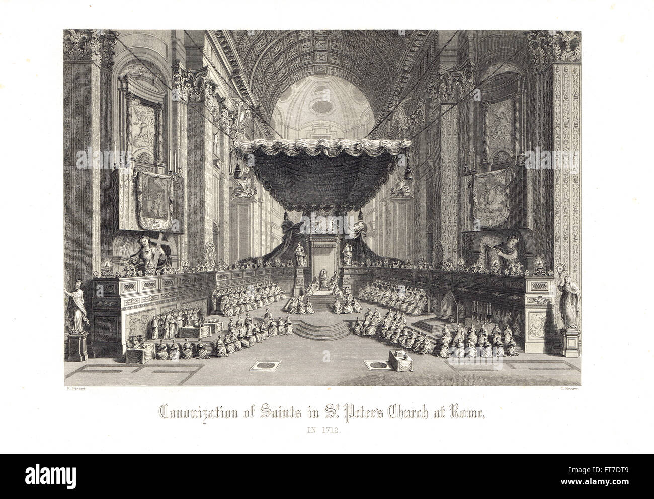 Canonization of Saints, St Peter's Basilica, Vatican City, Rome 1712 Stock Photo