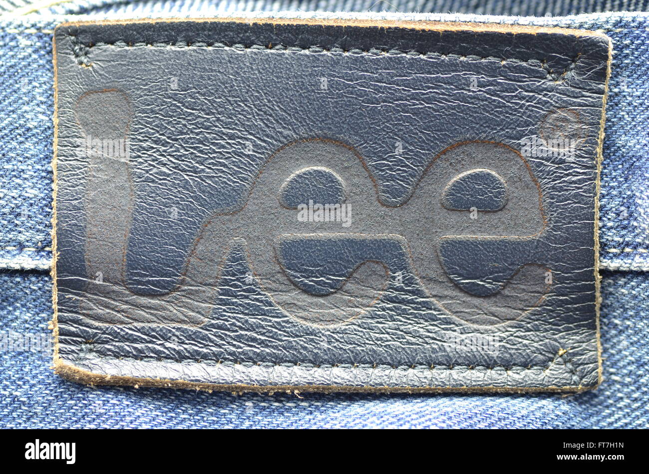 Closeup of Lee label on blue jeans Stock Photo - Alamy