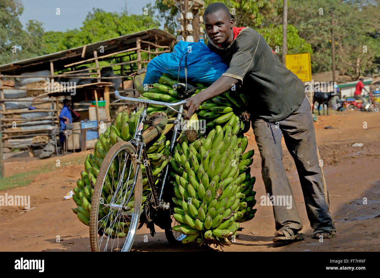 Kampala, Uganda12 April 2017. The way people life in Uganda. Man Stock