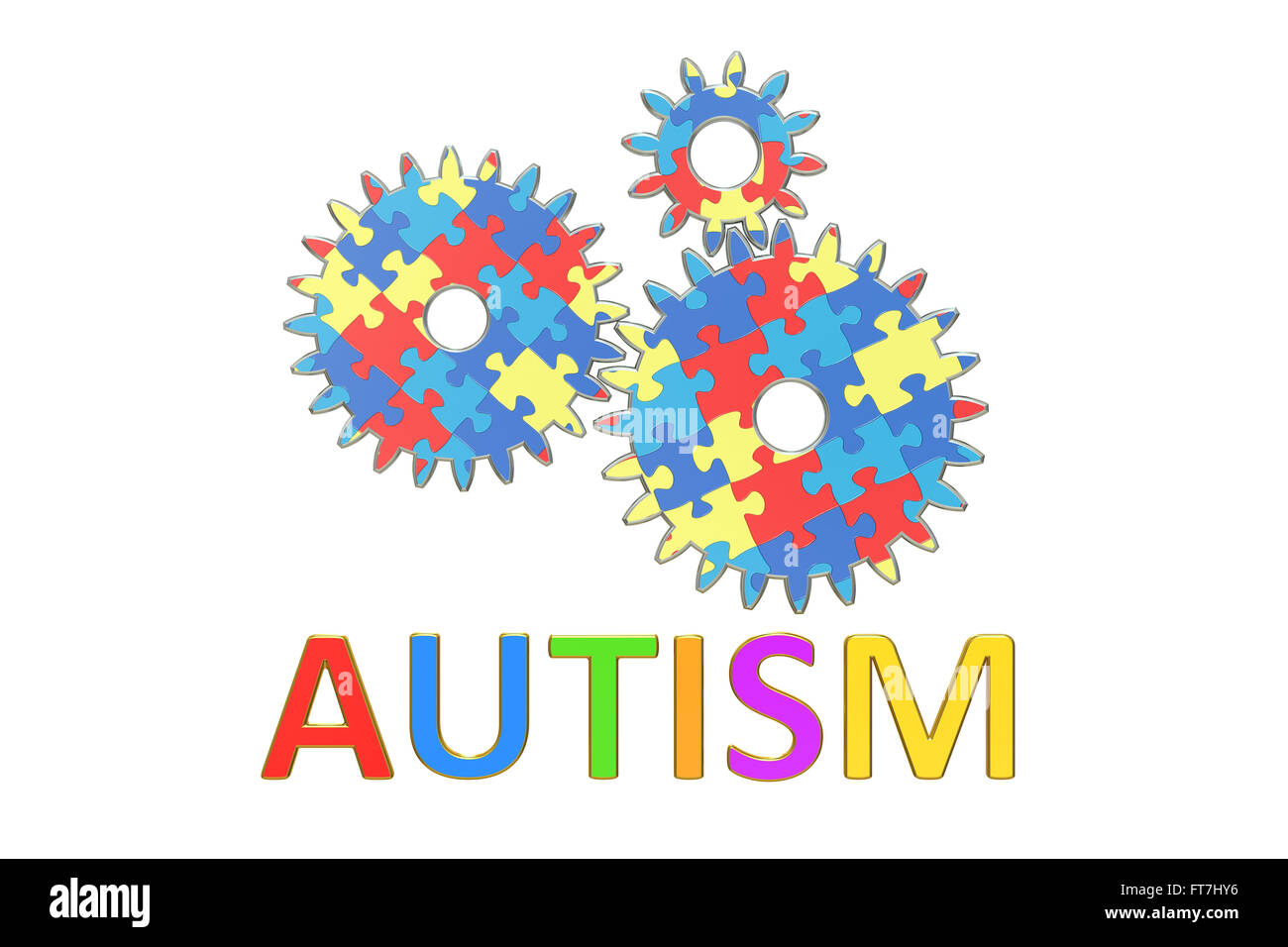 Autism concept, 3D rendering Stock Photo