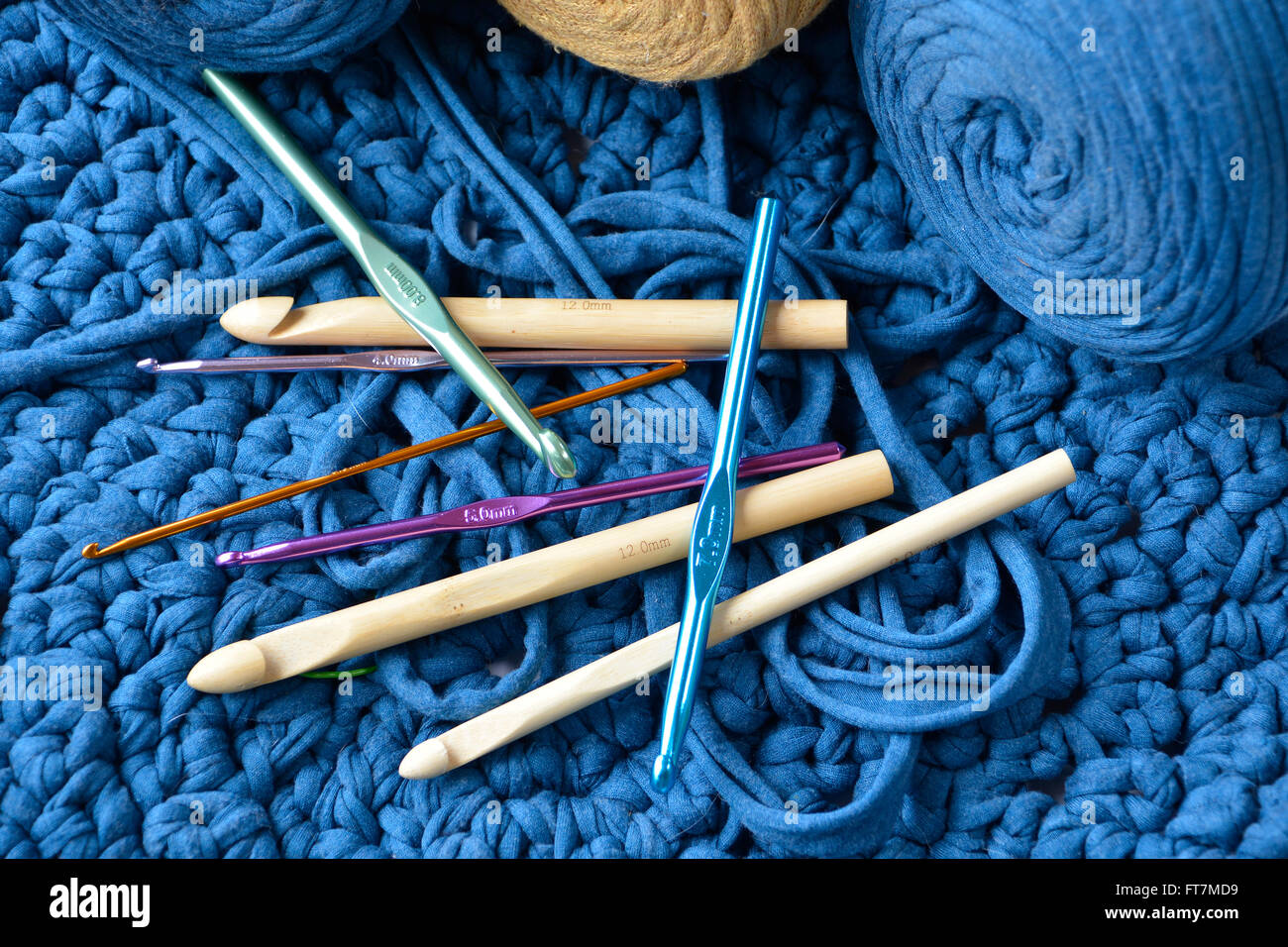 crochet needle and wool isolated on white background Stock Photo Alamy