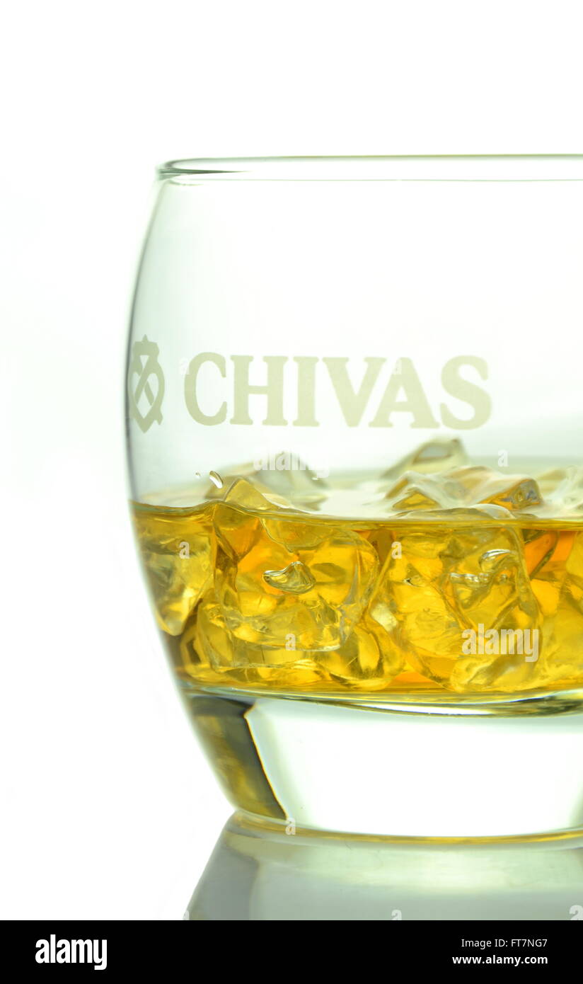 Chivas Regal whisky in glass isolated on white background Stock Photo -  Alamy