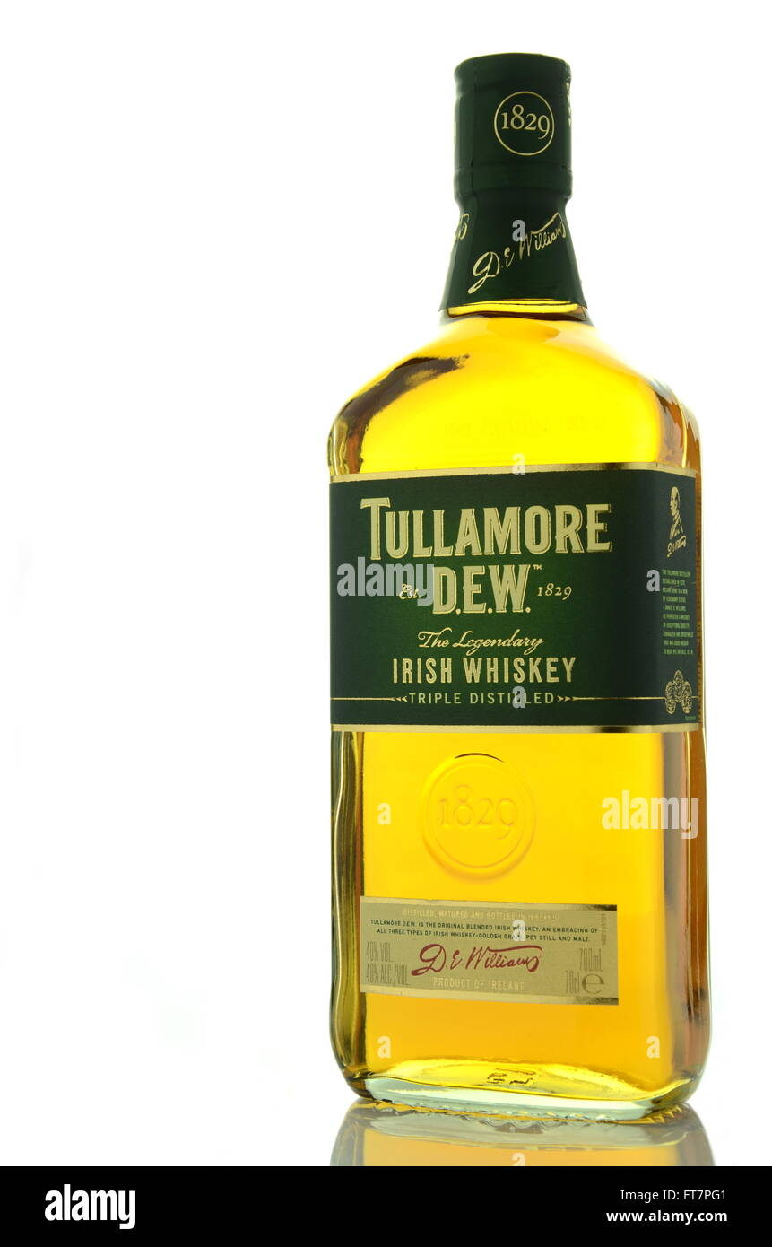 Tullamore Dew whiskey isolated on white background Stock Photo Alamy