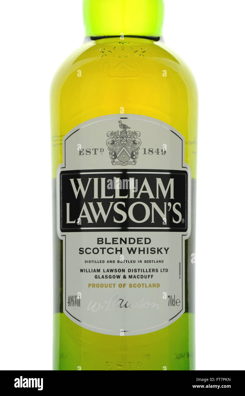 William Lawsons whisky isolated on white background. Stock Photo