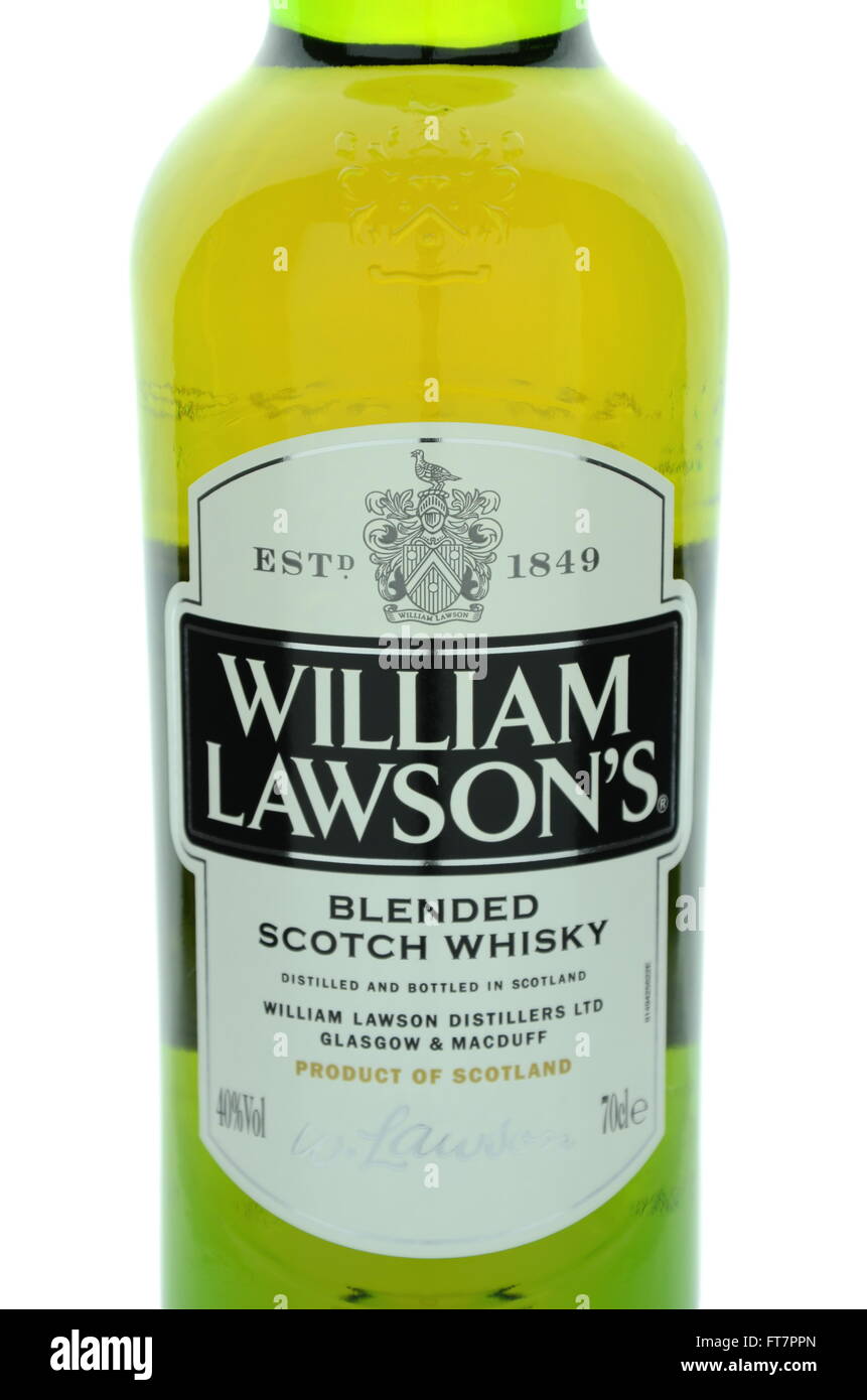 William Lawsons whisky isolated on white background. Stock Photo