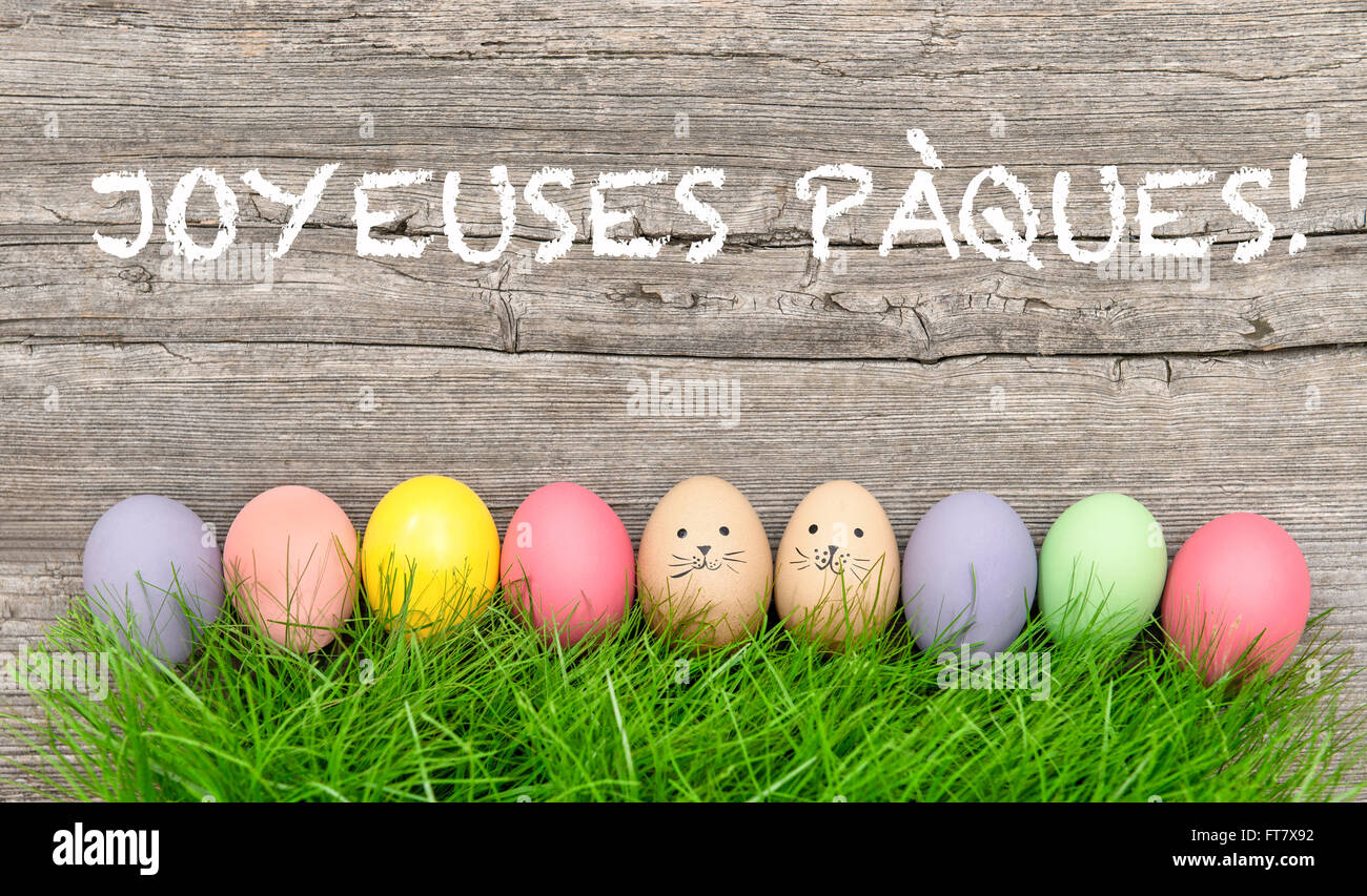Colorful Easter Eggs In Green Grass Funny Holidays Decoration Stock Photo Alamy