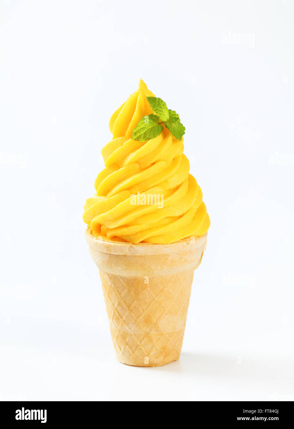 Soft serve ice cream cone Stock Photo