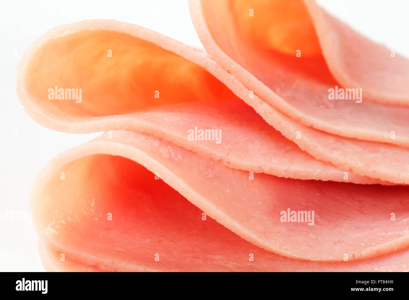 Detail of thin sliced ham Stock Photo