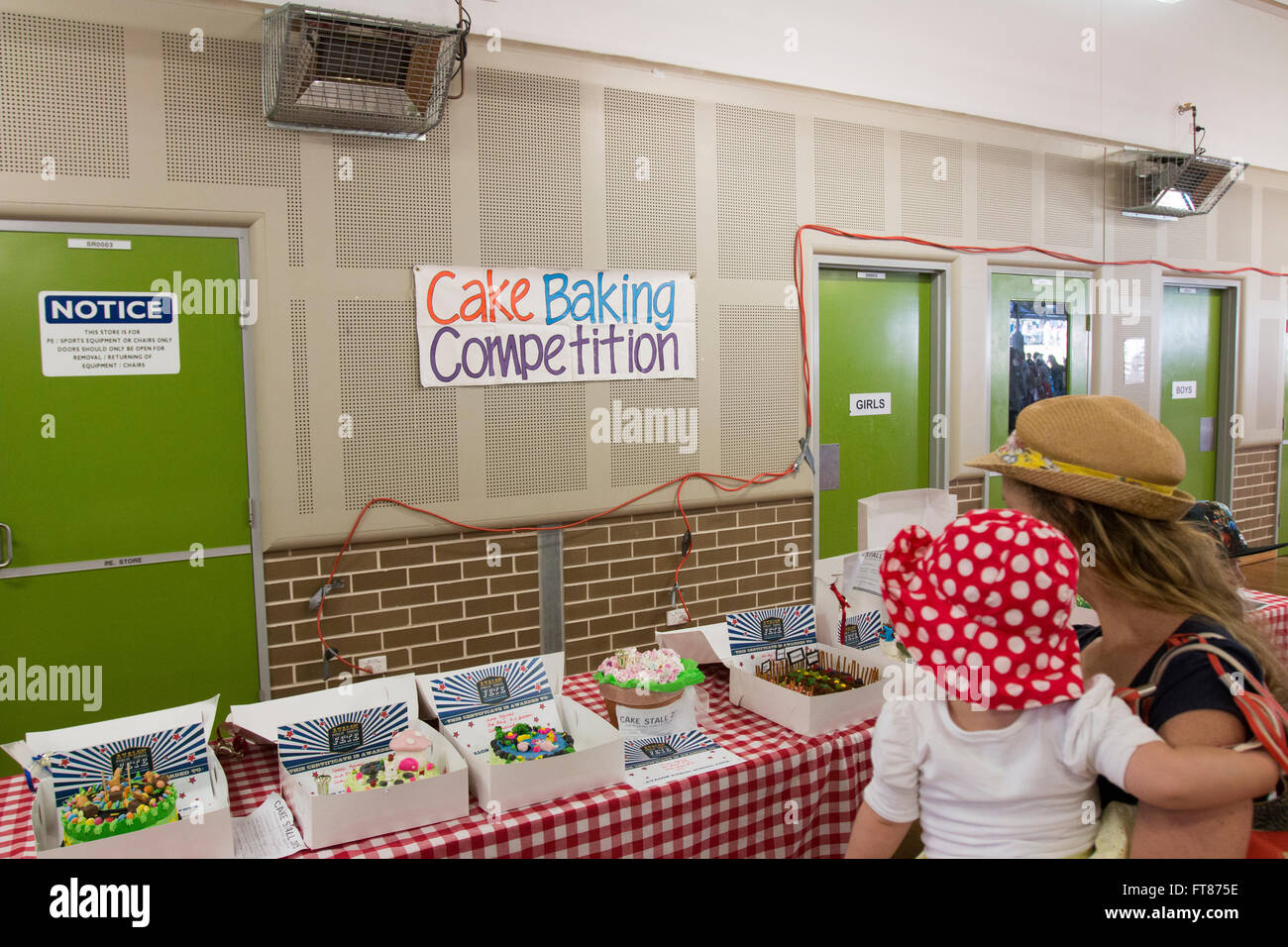 Cake baking competition at a primary school fete fair in Sydney