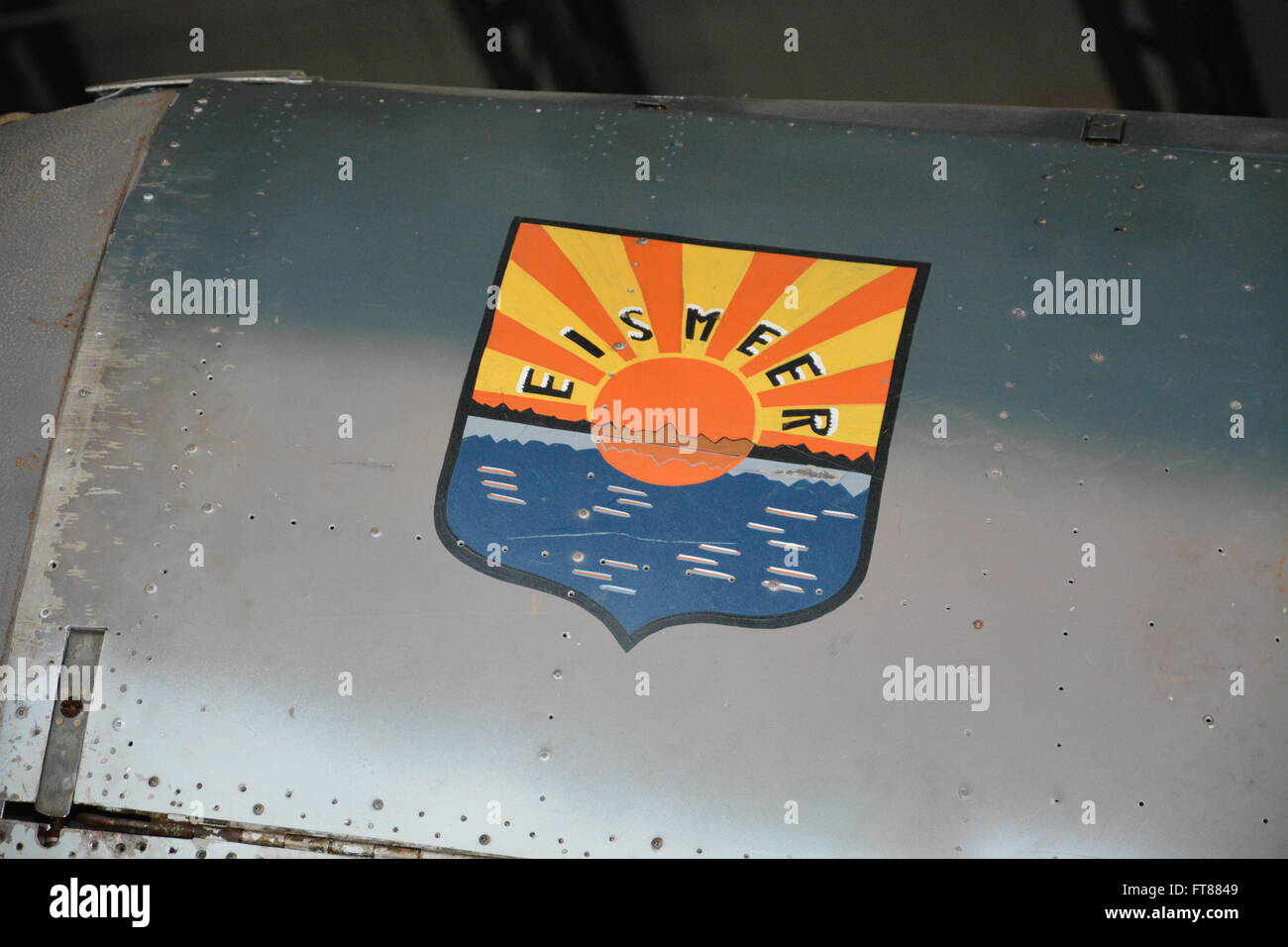 Close up of the insignia on a WWII German Focke Wulf 190 at the Military Aviation Museum in Virginia Beach. Stock Photo