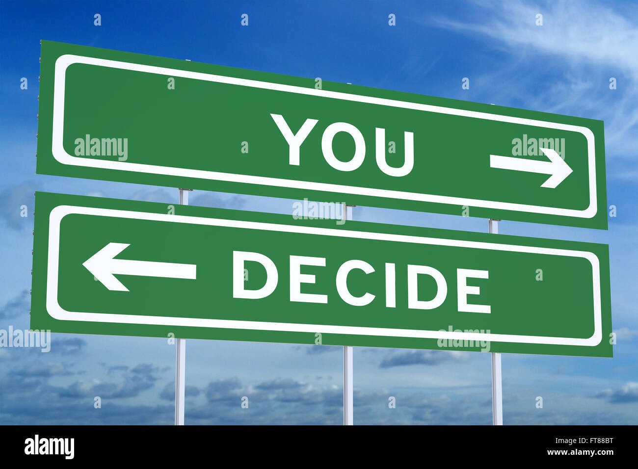 You Decide concept on the road signpost, 3D rendering Stock Photo