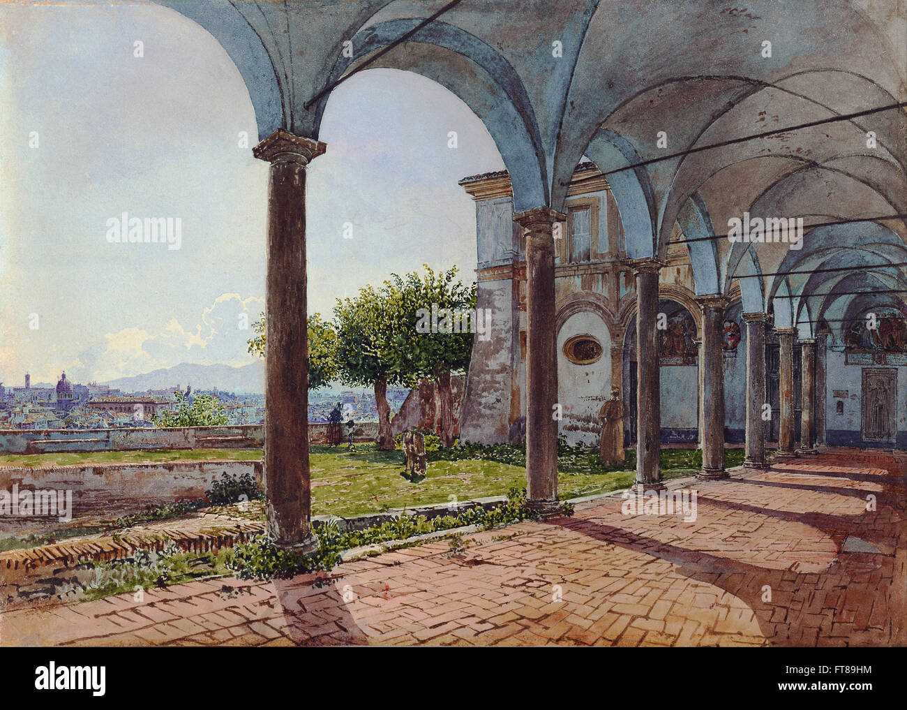 Rudolf von Alt - View from Sant'Onofrio on Rome -  Leopold Museum, Vienna Stock Photo