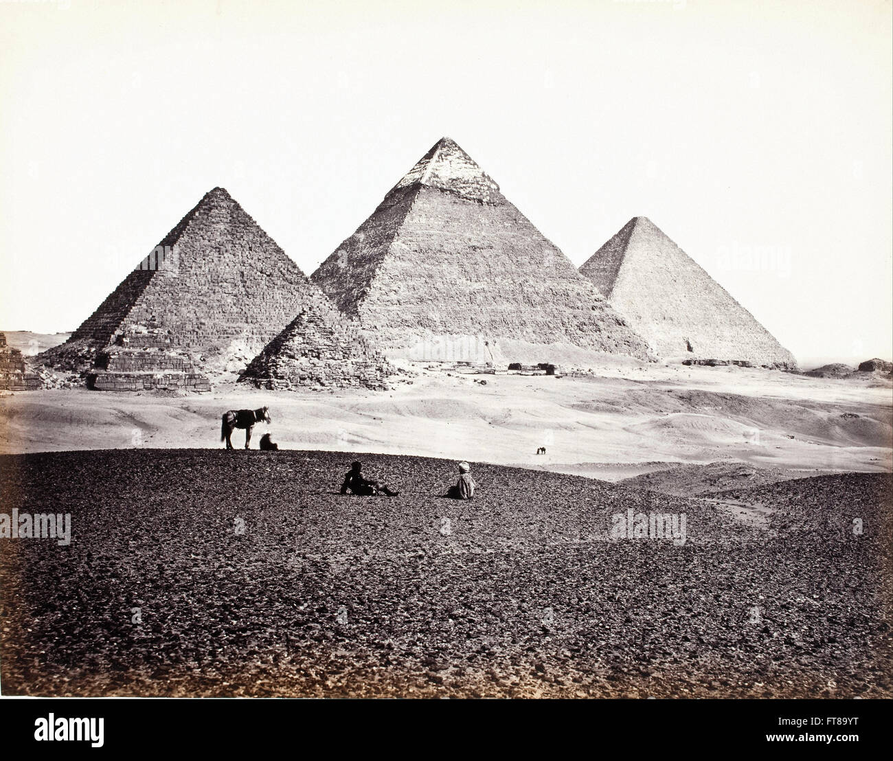 Francis Frith - Pyramids Of El-Geezeh (From The Southwest) -  Los Angeles County Museum of Art Stock Photo