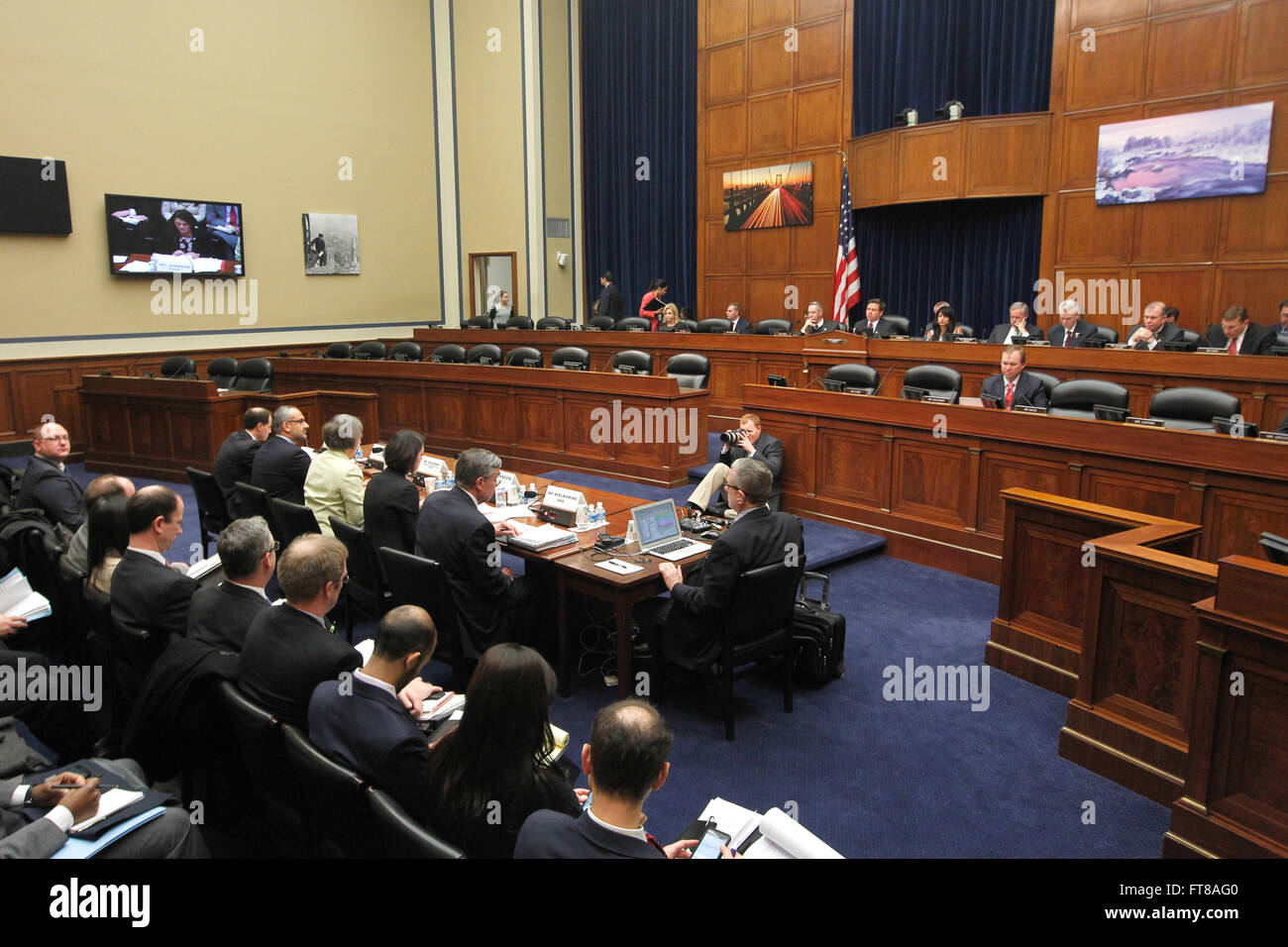 U.S. Customs and Border Protection Commissioner R. Gil Kerlikowske testifies before the House Oversight and Government Reform Subcommittee on Government Operations about the Visa Waiver Improvement and Terrorist Travel Prevention Act in Washington, D.C., Feb. 10, 2016. (U.S. Customs and Border Protection Photo by Glenn Fawcett) Stock Photo