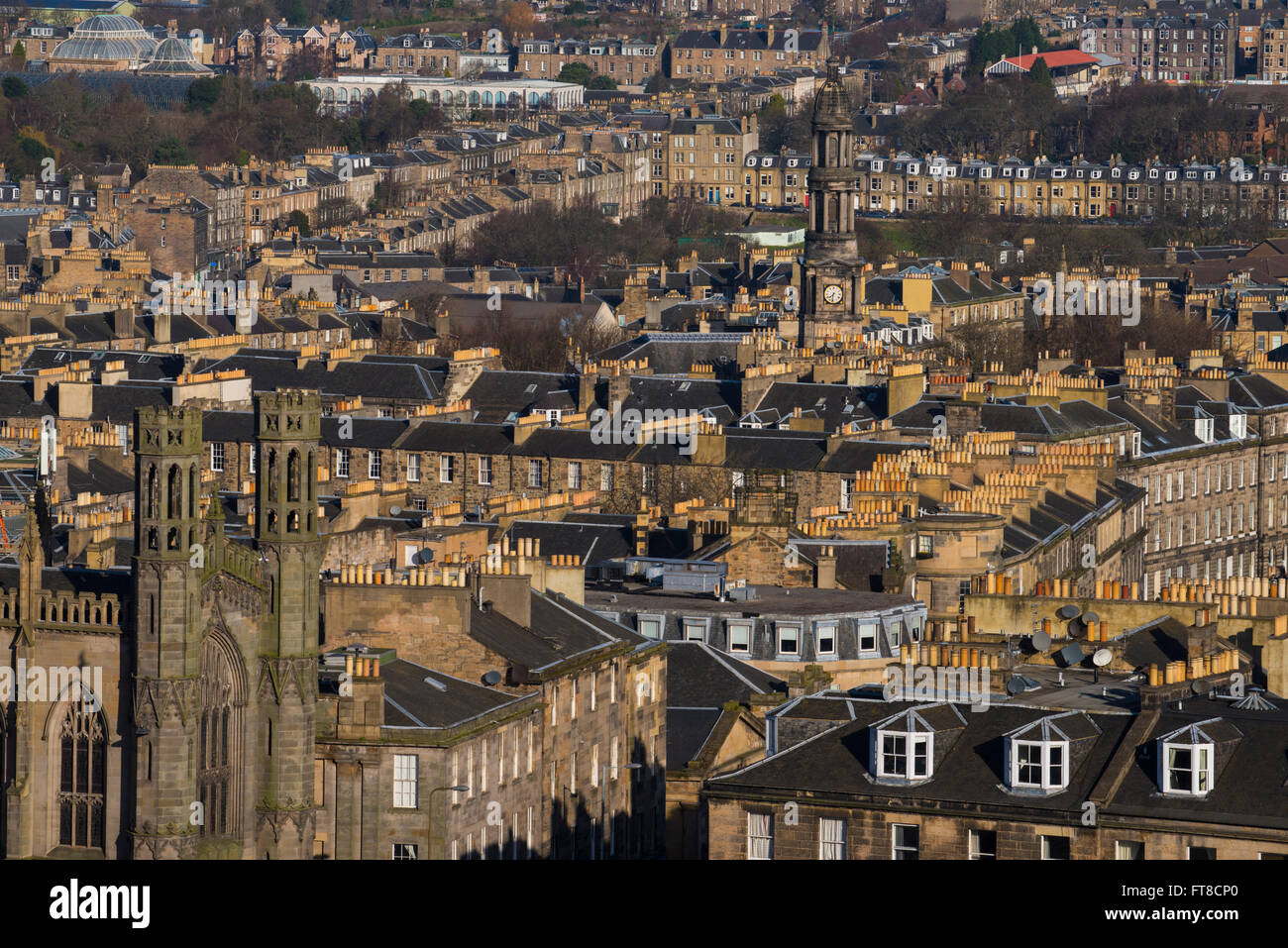 Edinburgh's New Town seen  from  Calton  Hill,  2016 Stock Photo