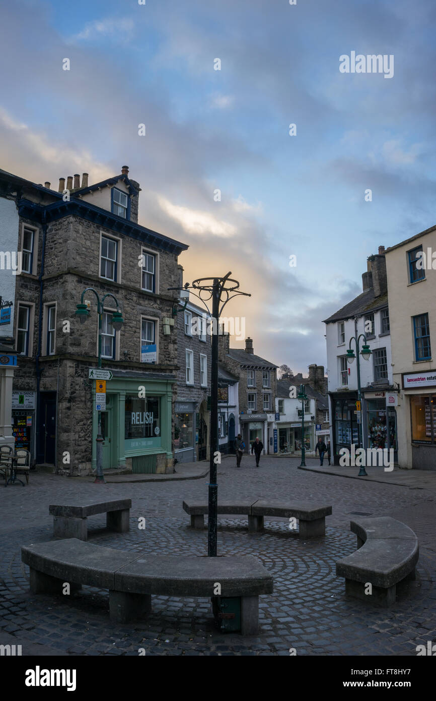 Sunset in Kendal after a days work. Stock Photo