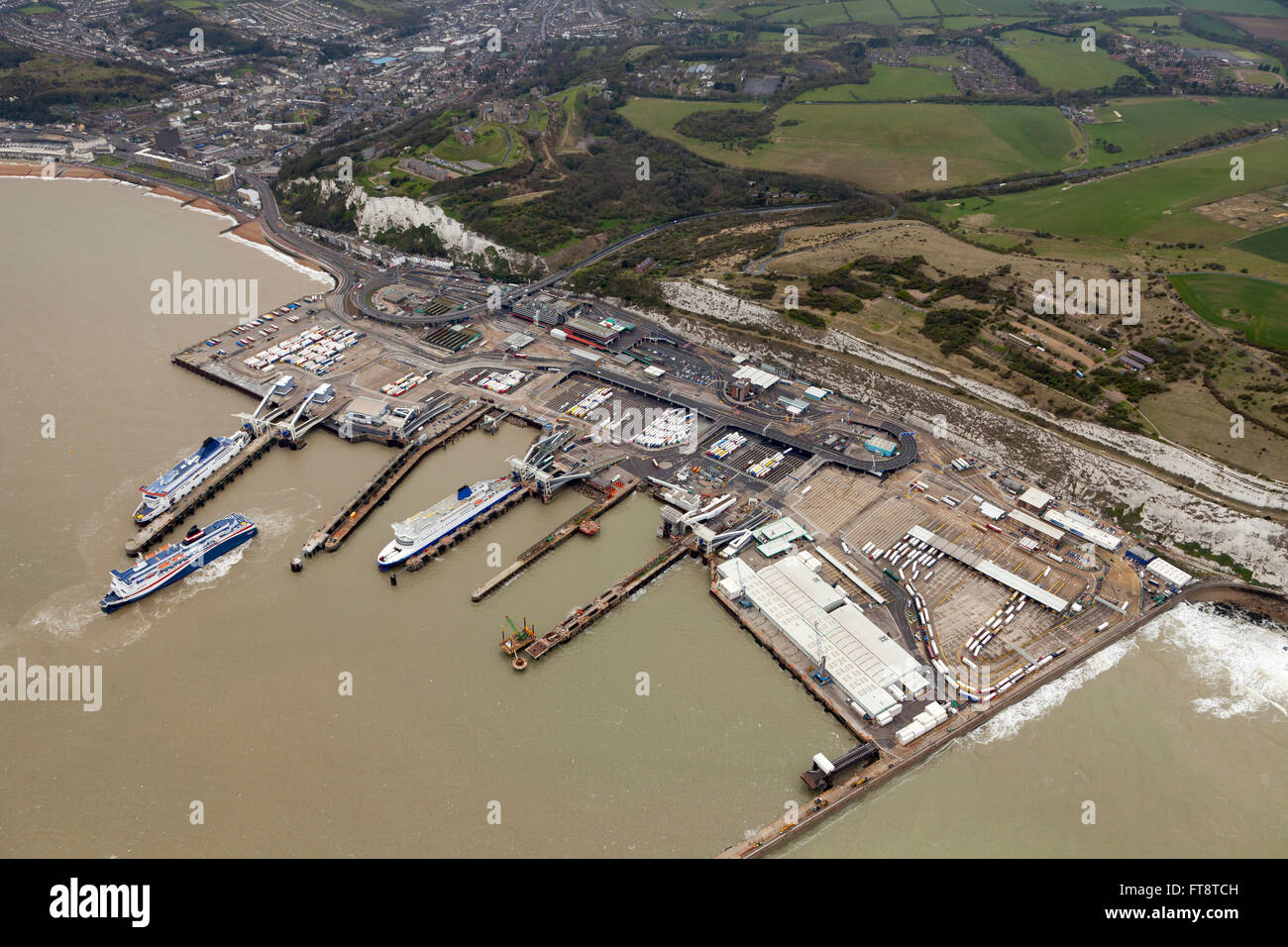 Aerial View Of Port Of Dover High Resolution Stock Photography and