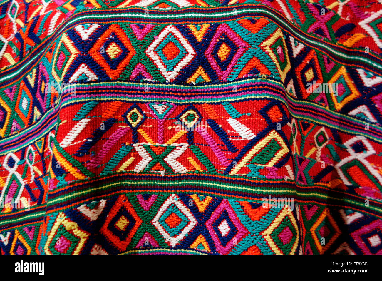 Mayan textile, Centro de Textiles del Mundo Maya, San Cristobal de las Casas, Chiapas, Mexico Stock Photo