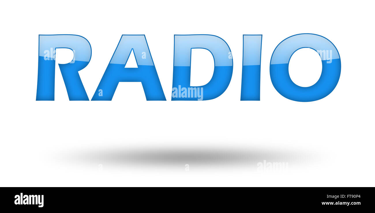 Word RADIO with blue letters and shadow Stock Photo - Alamy