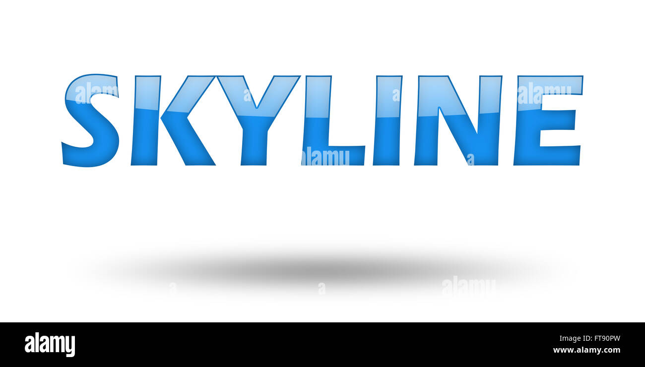 Word SKYLINE with blue letters and shadow Stock Photo - Alamy