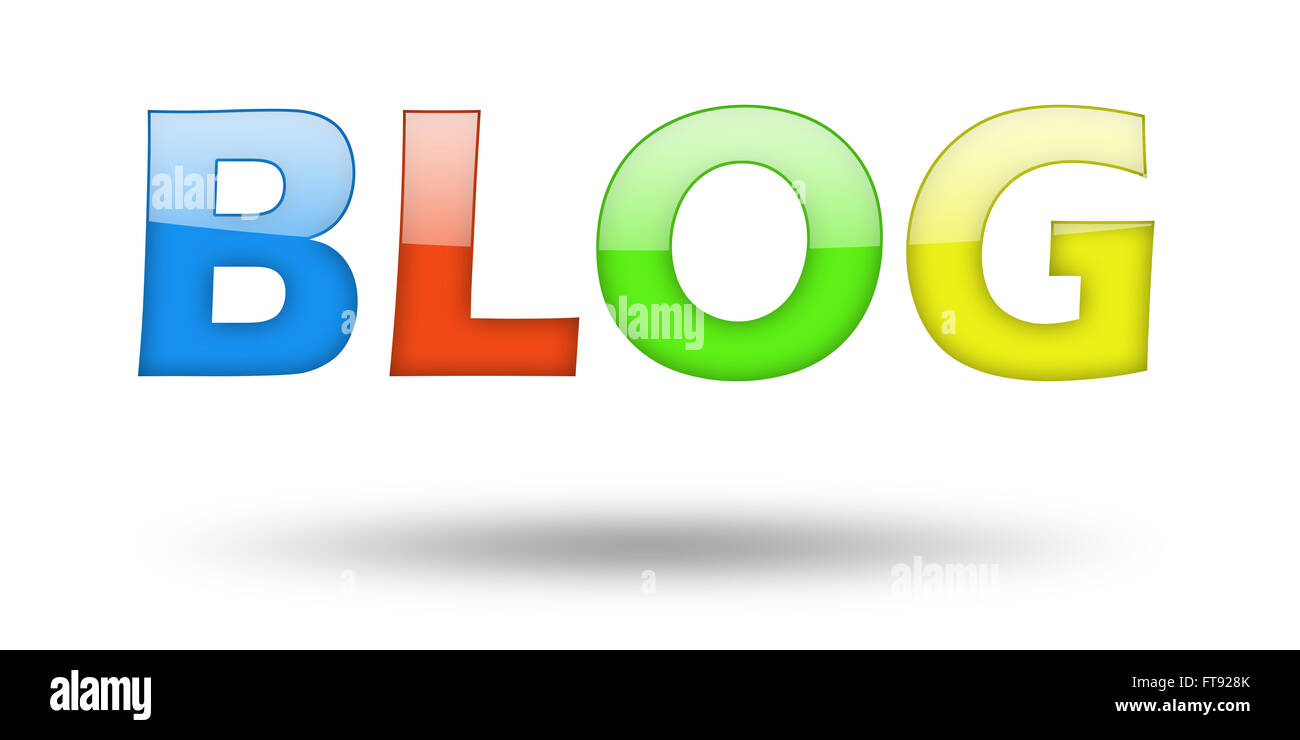 Text BLOG with colorful letters and shadow Stock Photo - Alamy