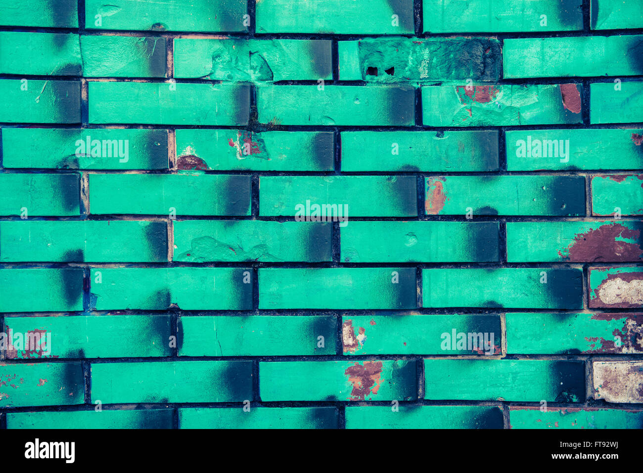 Green bricks wall as the background Stock Photo - Alamy