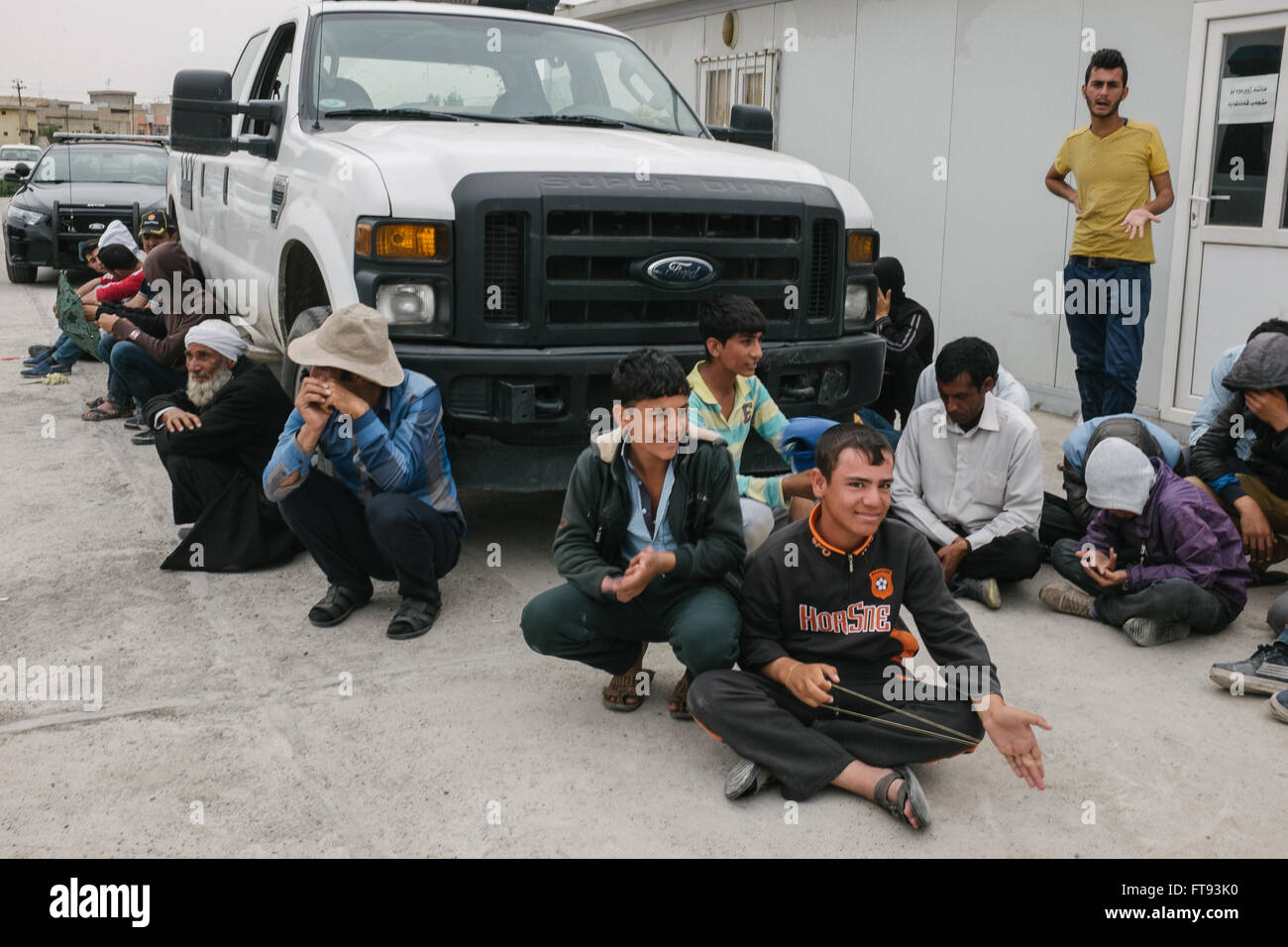 Refugees in Iraqi Kurdistan camp -  14/03/2016  -  Iraq / Iraqi Kurdistan  -  Hundreds of beggars refugees, mostly children are Stock Photo